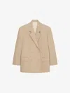 Givenchy Womens Beige Double-breasted Notched-lapel Wool Blazer In Beige