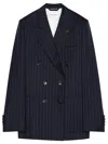 Givenchy Double Breasted Jacket With Pockets In Blue