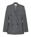 Givenchy Double-breasted Jacket In Wool In Gray