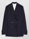 Givenchy Double Breasted Jacket Pinstripe Front Pockets In Blue