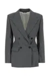 Givenchy Double-breasted Wool Structured Jacket Clothing In Gray