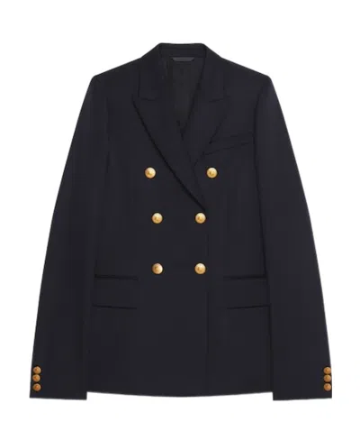 Givenchy Double-breasted Peak-lapel Blazer In Blue
