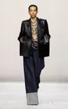Givenchy Double-breasted Plonge Leather Jacket In Black