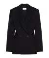 Givenchy Double-breasted Slashed Jacket In Wool In Black
