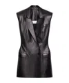 Givenchy Double-breasted Sleeveless Jacket In Leather In Black