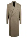 Givenchy Double-breasted Tailored Coat With Herringbone Pattern In Brown