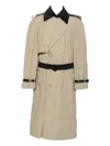 Givenchy Trench-coat In Cotton With Leather Details In Multi