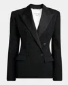 Givenchy Jacket In Wool With Satin Collar In Black