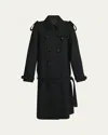 Givenchy Double-breasted Volume Belted Wool Trench Coat In Black