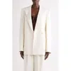 Givenchy Double-breasted Cocoon Jacket In Wool And Mohair In White