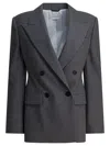 Givenchy Double-breasted Wool Blazer Jackets Grey In Gray