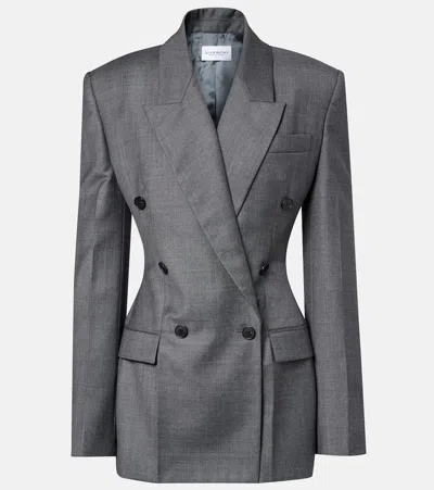 Givenchy Double-breasted Wool Blazer In Gray