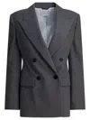 Givenchy Double-breasted Wool Blazer Jackets Grey In Gray