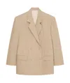 Givenchy Womens Beige Double-breasted Notched-lapel Wool Blazer In Nude