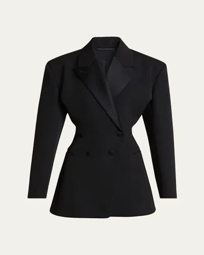 GIVENCHY DOUBLE-BREASTED WOOL BLAZER WITH PLEATED BACK
