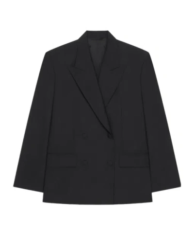 Givenchy Double-breasted Wool-blend Blazer In Black