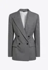 Givenchy Grey Double-breasted Wool Jacket Women In Gray