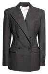 Givenchy Double Breasted Wool Jacket In Green