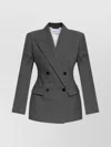 Givenchy Double-breasted Wool Structured Jacket Clothing In Gray