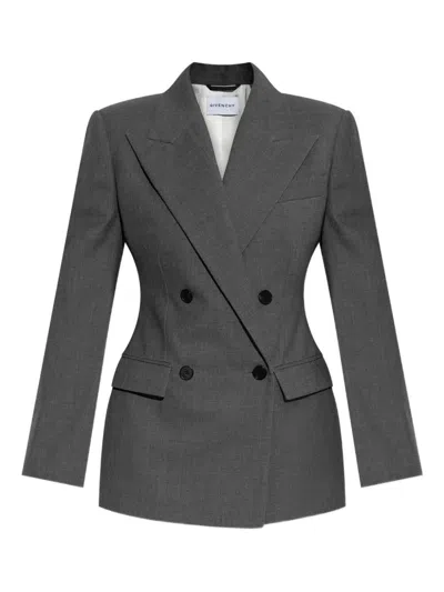 GIVENCHY GIVENCHY DOUBLE-BREASTED WOOL STRUCTURED JACKET CLOTHING