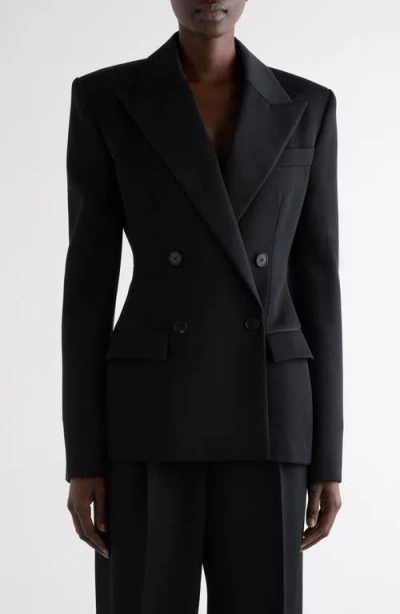 Givenchy Double Breasted Wool Tuxedo Jacket In Black