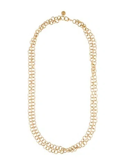 Pre-owned Givenchy Double Chain Necklace, 31" In Multi