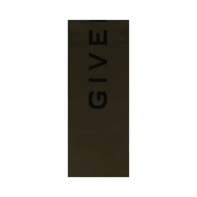 Pre-owned Givenchy Double Face 4g Logo Scarf 'black/khaki' | Brown | Men's Size Onesize