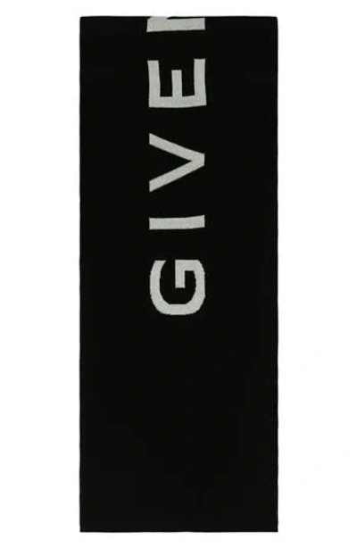 Givenchy Double Face 4g Wool & Cashmere Scarf In Black White