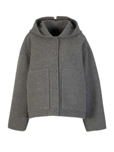 Givenchy Double Face Hooded Jacket In Grey
