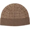 Givenchy Double Face Knit Beanie In Brown