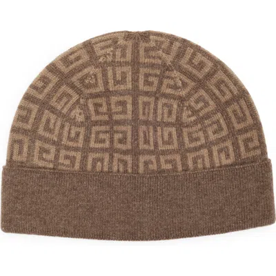 Givenchy Double Face Knit Beanie In Dark Beige