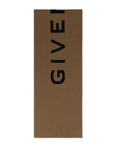 Givenchy Double Face Logo Scarf Man Scarf Multicolored Size - Wool, Cashmere In Havana Black