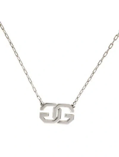 Pre-owned Givenchy Double G Logo Pendant Necklace, 14.5" In Multi