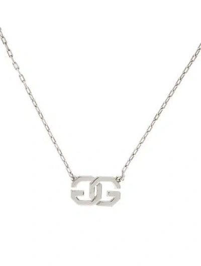 Pre-owned Givenchy Double G Logo Pendant Necklace, 15" In Multi