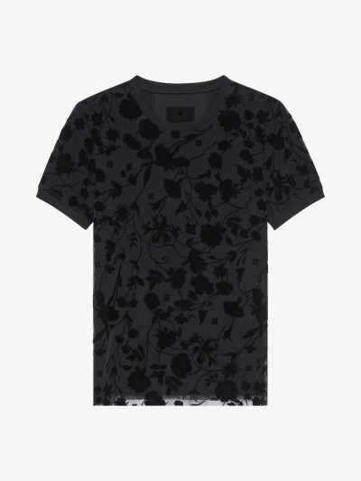 Givenchy Double-layered Slim T-shirt In Cotton And Tulle In Black