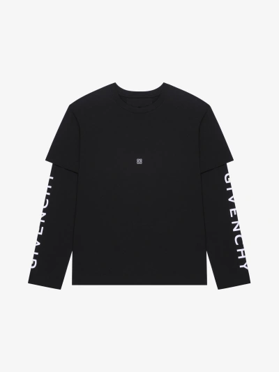 Givenchy Double Layered T-shirt In Cotton In Black