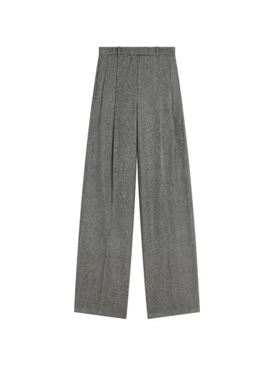 Givenchy Double Pleat Checked Pants In Flannel In Grey