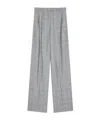 Givenchy Double Pleat Checked Pants In Wool In Gray/black