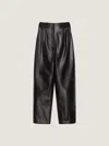 Givenchy Double Pleat Pants In Leather In Black