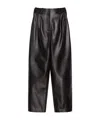 Givenchy Double Pleat Pants In Leather In Black