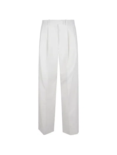 Givenchy Double Pleat Pants In Wool And Mohair In White