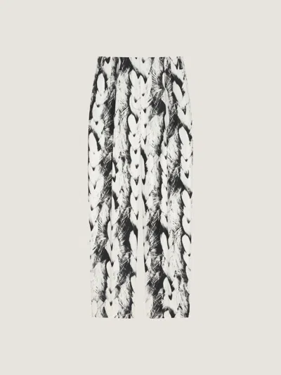 Givenchy Double Pleat Pants In Wool With Hair Print In Multi