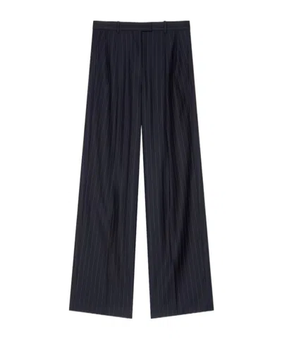 Givenchy Double Pleat Striped Pants In Wool In Multi
