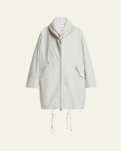 Givenchy Double Zip Shawl-collar Oversized Jacket In Nude