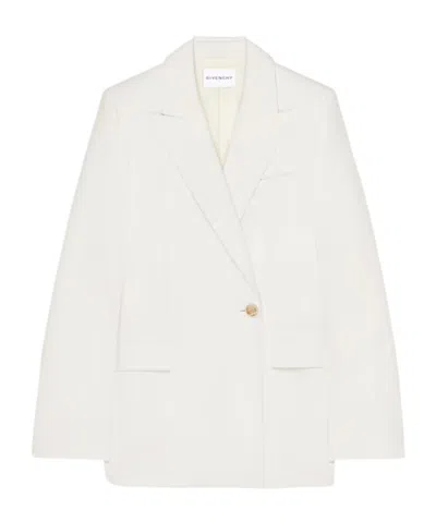 Givenchy Double-breasted Cocoon Jacket In Wool And Mohair In White
