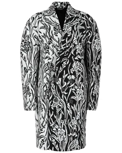Givenchy Double-breasted Floral Jacquard Coat In Multi