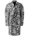 Givenchy Double-breasted Floral Jacquard Coat In Black