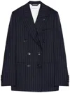 Givenchy Double Breasted Jacket Pinstripe Front Pockets In Blue