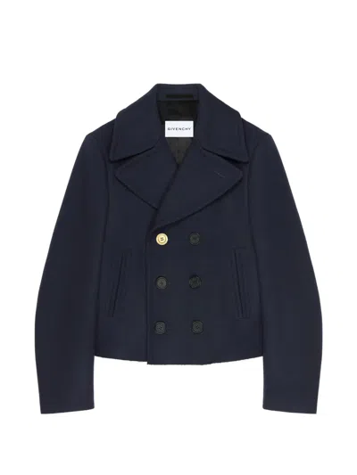 Givenchy Double-breasted Notched-lapels Jacket In Blue