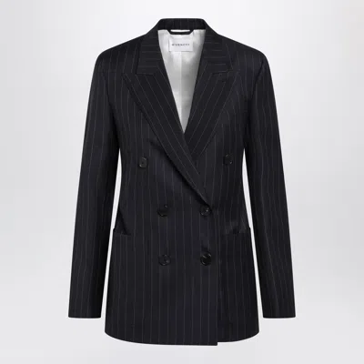 Givenchy Double-breasted Pinstripe Wool Jacket, Dark Navy In Blue